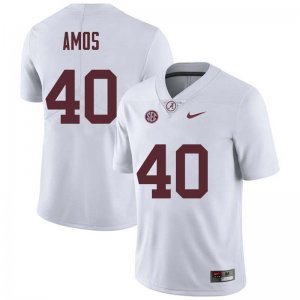 NCAA Men's Alabama Crimson Tide #40 Giles Amos Stitched College Nike Authentic White Football Jersey HP17O00NH
